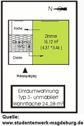 1 Raum Wohnung im Grünen 4664