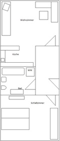 Klasse 2-Raum-Wohnung mit offener Einbauküche! 62134