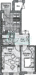 2-Raum-Wohnung im 2. Obergeschoss mit Balkon 28159