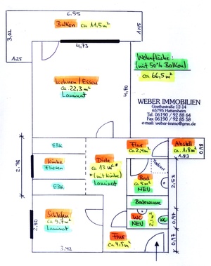 SANIETE 2 ZKB mit EBK, großem Balkon und PKW-Stellplatz, NEUES Bad 49187