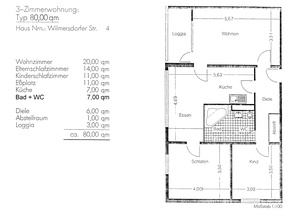 sehr helle 3-Zimmerwohnung 5396