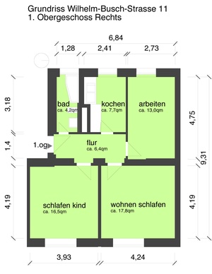 Wilhelm-Busch-Str. 11; 1.OG-Rechts - 3 Zimmer-Wohnung 217632