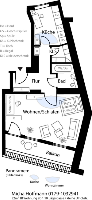 1-R in Halle ab 1.10. Zwischenmiete 4174