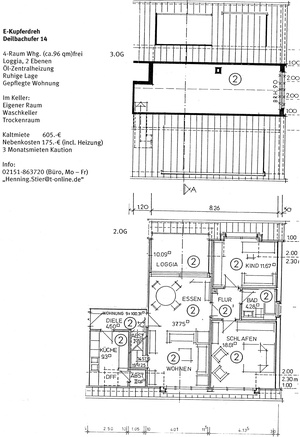 Sehr schöne 4-Raum Whg. mit Loggia über 2 Ebenen in Essen-Kupferdreh 101321