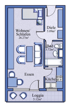 1-Zi.-Appartement inkl. Stellplatz ab 1.11. frei ! 493150