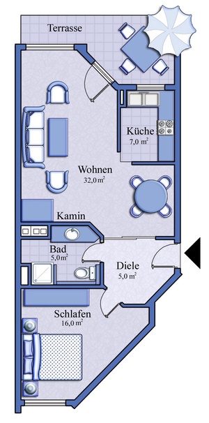 WILLKOMMEN ZUHAUSE ! 2-ZKB ruhig mit Kamin und Gärtchen !! 50294