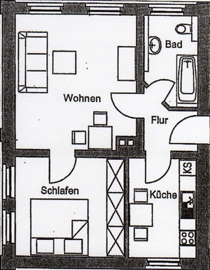 Wohnen im grünen ,helle sonnige 2-R- DG-Wohnung . ca.51 m²; san.Altbau Bad mit Wanne 192845