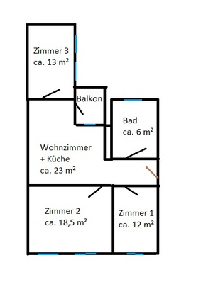 Provisionsfrei! Großzügige Wohnung mit Balkon auch WG-geeignet!: Vermietung 3-Zimmer-Wohnung in 39104 Magdeburg Buckau  82150