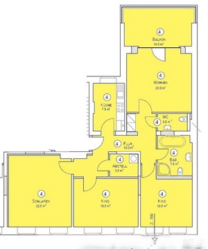 Exklusiv  wohnen in der Altstadt von Magdeburg sonnige 4-Raum-Wohnung, im  1.OG  ca. 112  m² 75188