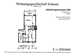 2,5 Zimmerwohnung, Alsterkrugchaussee 565, 22335 Hamburg 99753