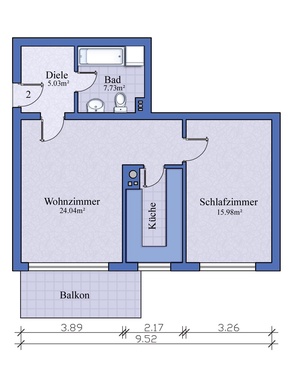 Wenn WOHNEN zur FREUDE wird ! Helle 2 Zi.-Whg. mit EBK und Balkon!! 363847