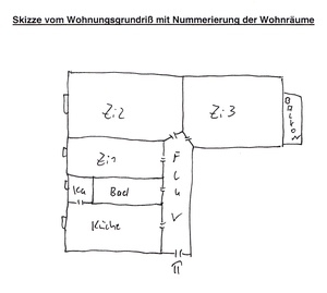 Helle 2,5 Zimmerwohnung, Einbauküch 5092