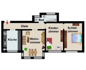 Südstadt, 3ZKB, 75m2, 680€ 2790