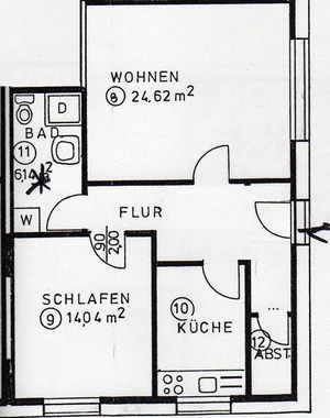 schöne 2-Zimmer-Wohnung von Privat 11563