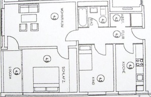 ++ 3-Zi. Wohnung + voll möbliert ++ 16637