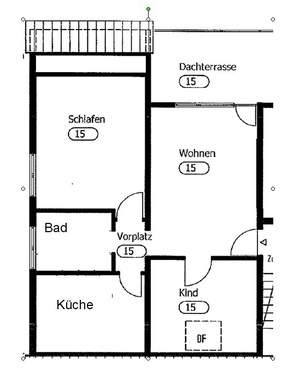 Schöne 3 1/2 Zimmer Wohnung mit großer Terasse 21892