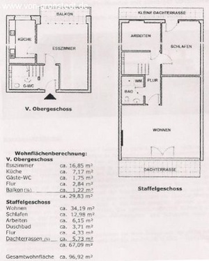 Top-vermietet: Großes 3,5 Zimmer Penthouse über 2 Ebenen mit Dachterrasse und 2 weiteren Balkonen im Zentrum von Henstedt-Rhen 48703