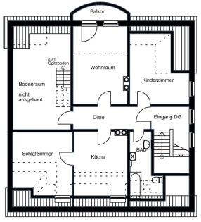 Schöne 3,5-Zimmer-Dachgeschoss-Etagenwohnung 53788