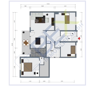 VOLLSTÄNDIG in 2014 SANIERTE 4,5-ZIMMERWOHNUNG + EBK + Balkon 693541