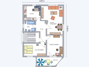 Ein friedliches Paradies im Grünen. Schicke Wohnung mit Balkon und PKW-Stellplatz. Bahn: 10 Minuten. 691490