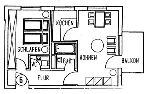 gemütliche Etagenwohnung mit Balkon im Grünen 83158