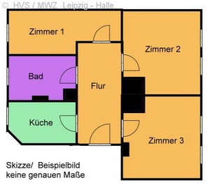 westlich vom Zentrum im Grünen, helle 3-Raum-Wohnung, ruhige Lage, DSL  technisch verfügbar 264597