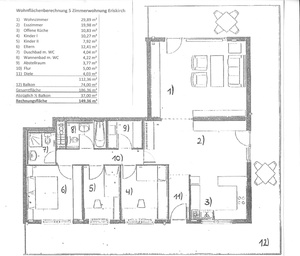 Exklusive 5 Zimmer Wohnung mit 74 m² großem Balkon 626593